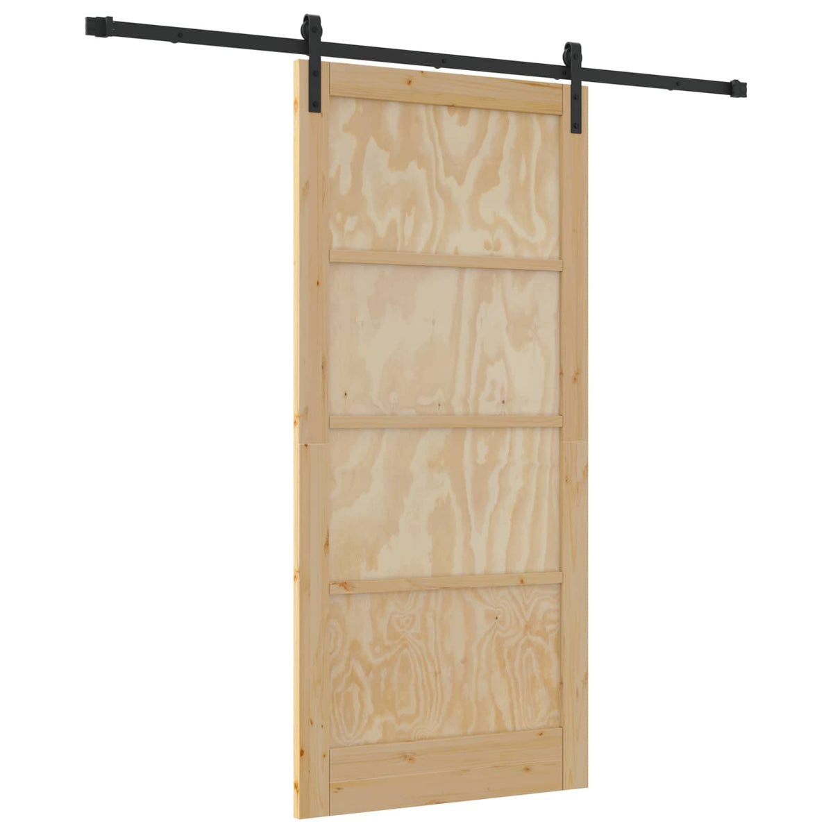 Slankios durys 93 x 202 cm Apdirbta mediena Natūrali ir juoda