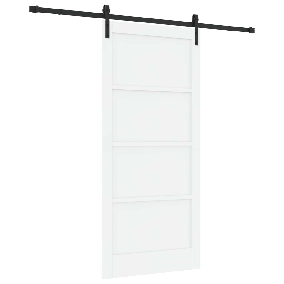 Slankios durys 93 x 202 cm Apdirbta mediena Balta ir juoda