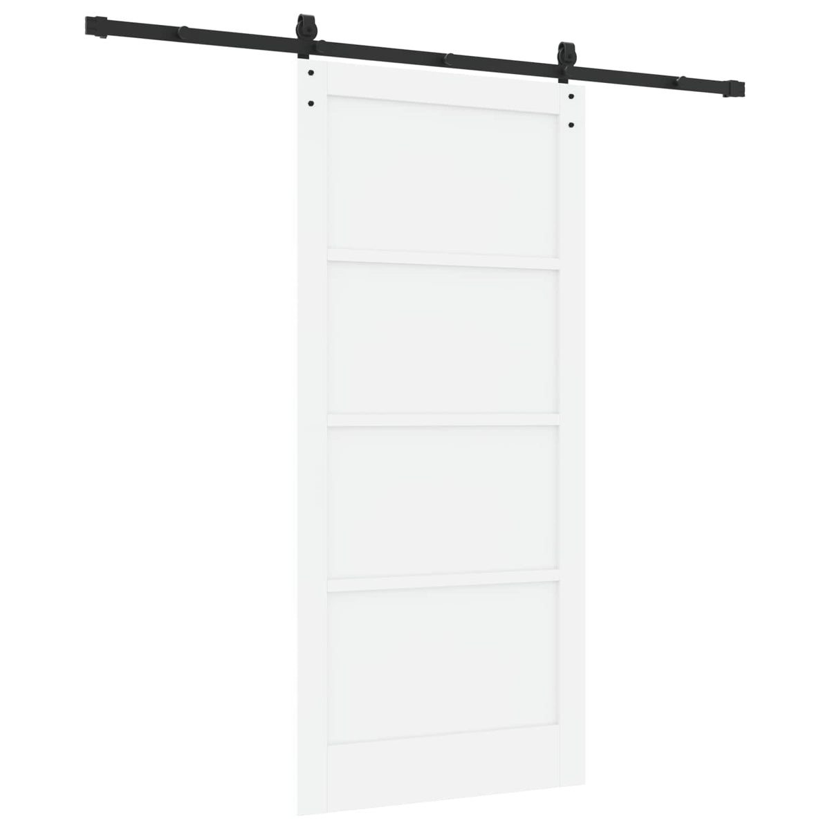 Slankios durys 93 x 202 cm Apdirbta mediena Balta ir juoda