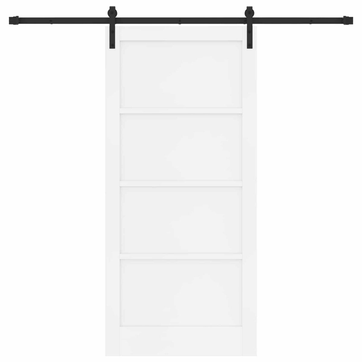Slankios durys 93 x 202 cm Apdirbta mediena Balta ir juoda