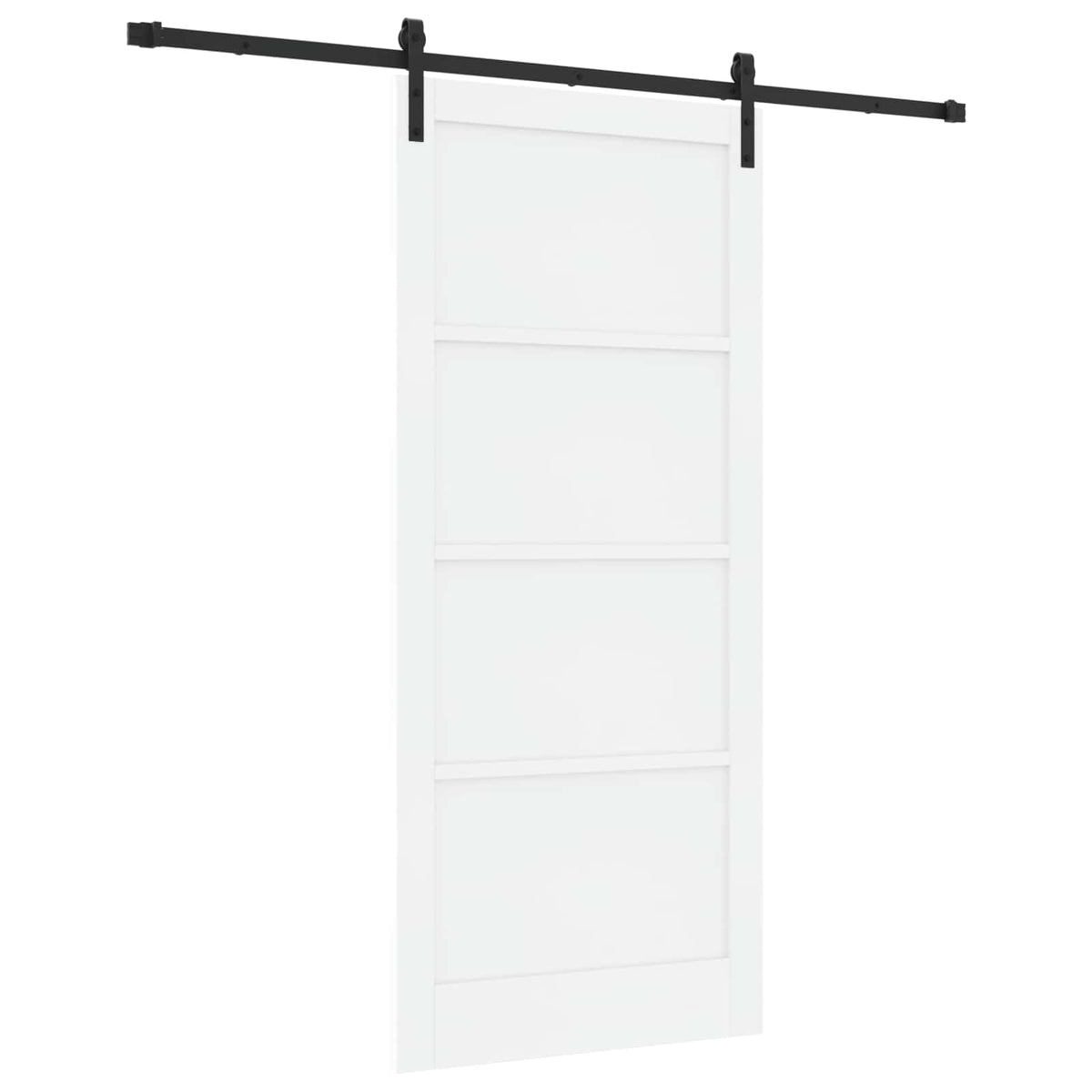 Slankios durys 93 x 211 cm Apdirbta mediena Balta ir juoda