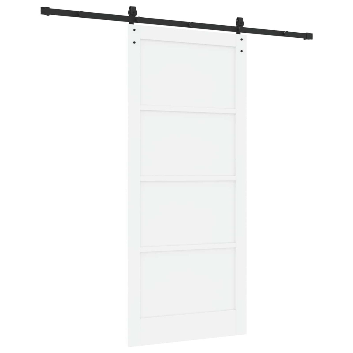 Slankios durys 93 x 211 cm Apdirbta mediena Balta ir juoda