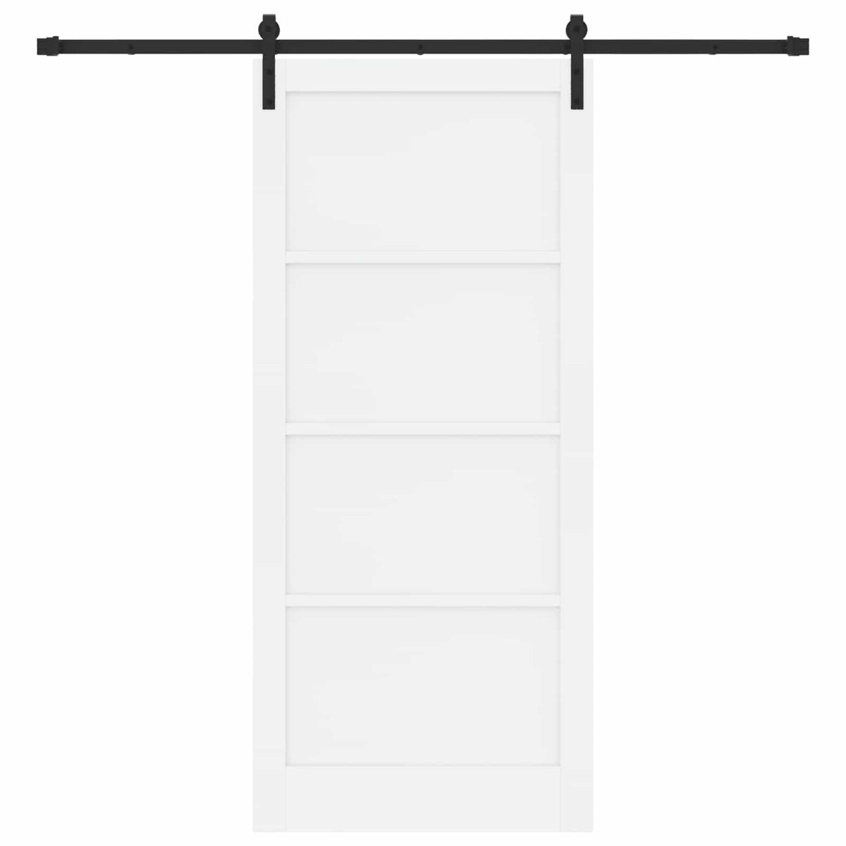 Slankios durys 93 x 211 cm Apdirbta mediena Balta ir juoda