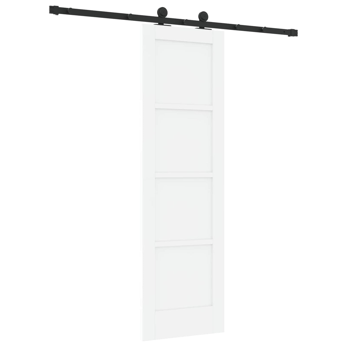 Slankios durys 61 x 198,5 cm Apdirbta mediena Balta ir juoda