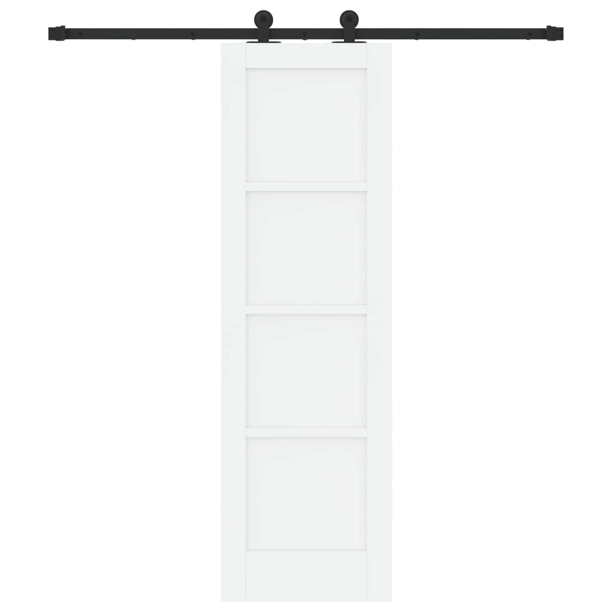 Slankios durys 61 x 198,5 cm Apdirbta mediena Balta ir juoda