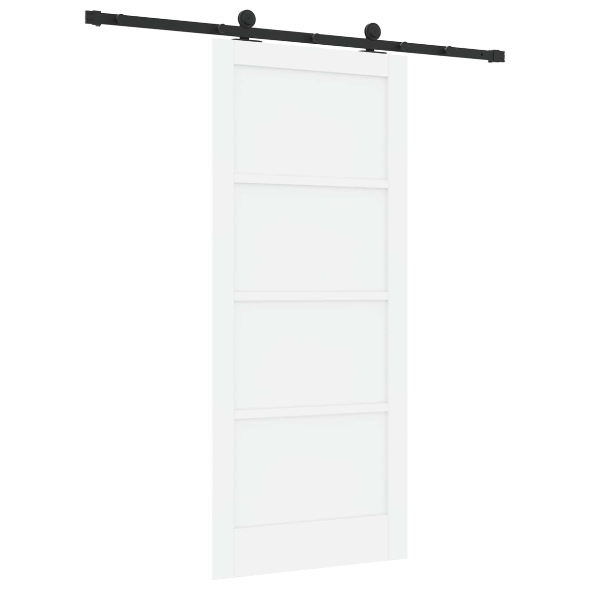 Slankios durys 86 x 198,5 cm Apdirbta mediena Balta ir juoda