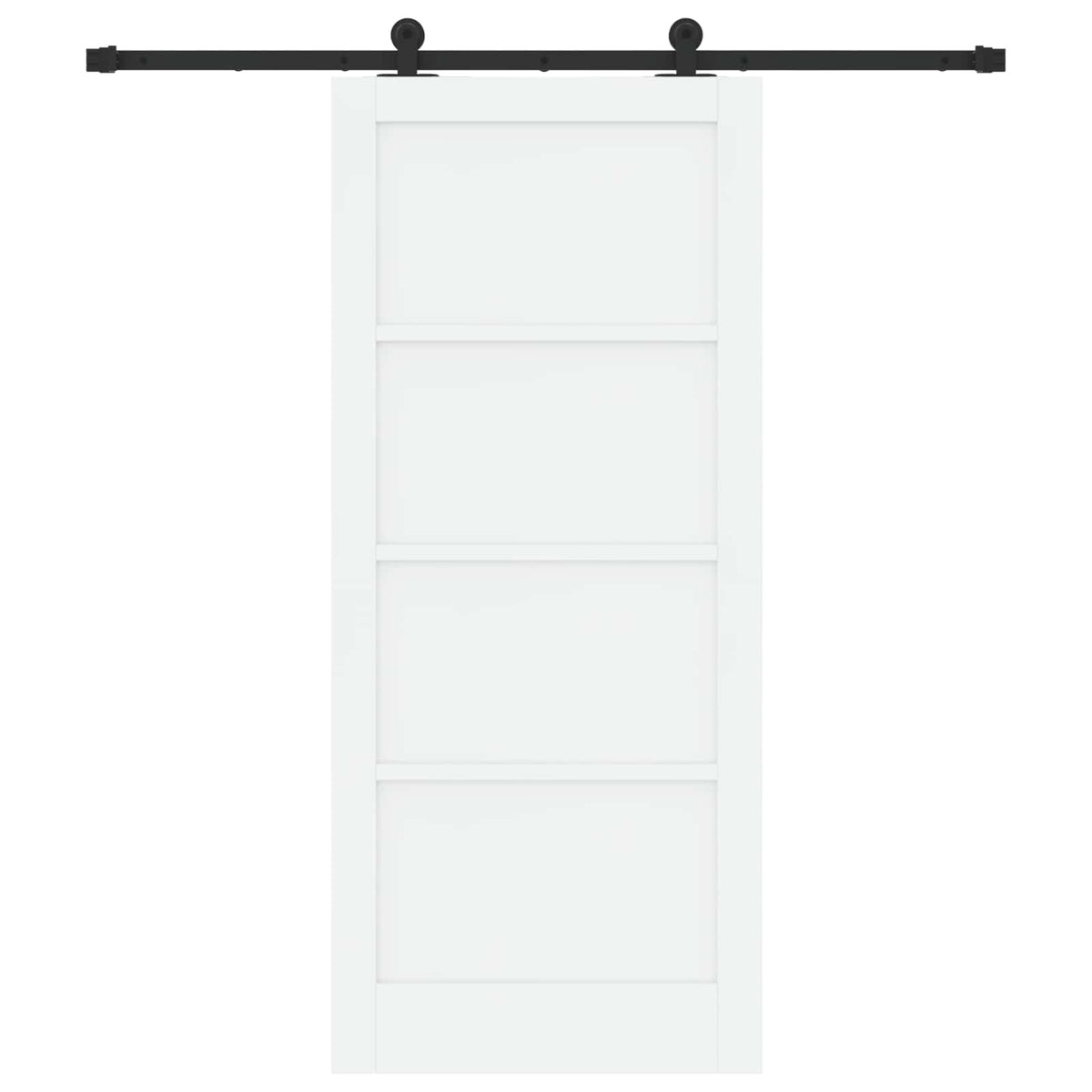 Slankios durys 86 x 198,5 cm Apdirbta mediena Balta ir juoda