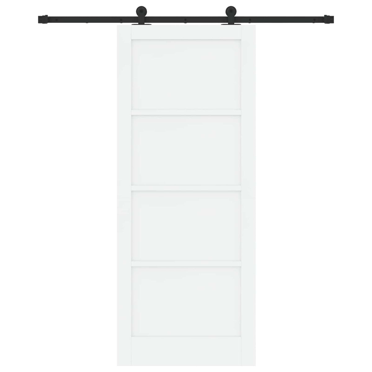 Slankios durys 86 x 211 cm Apdirbta mediena Balta ir juoda