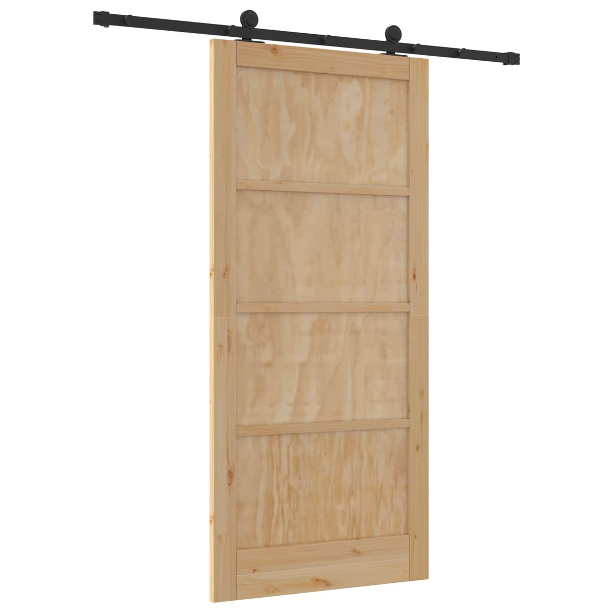 Slankios durys 93 x 202 cm Apdirbta mediena Natūrali ir juoda