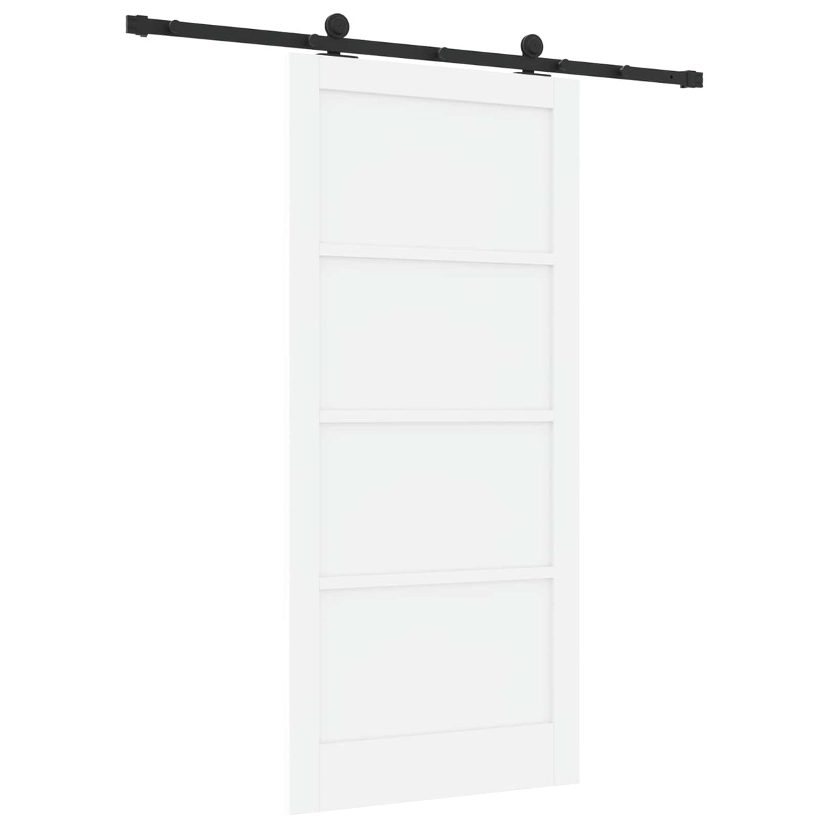 Slankios durys 93 x 202 cm Apdirbta mediena Balta ir juoda