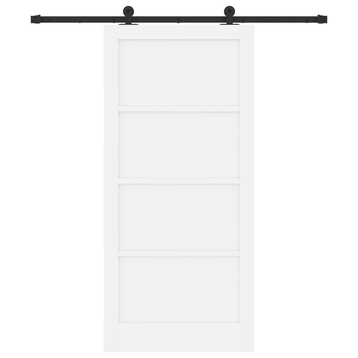 Slankios durys 93 x 202 cm Apdirbta mediena Balta ir juoda
