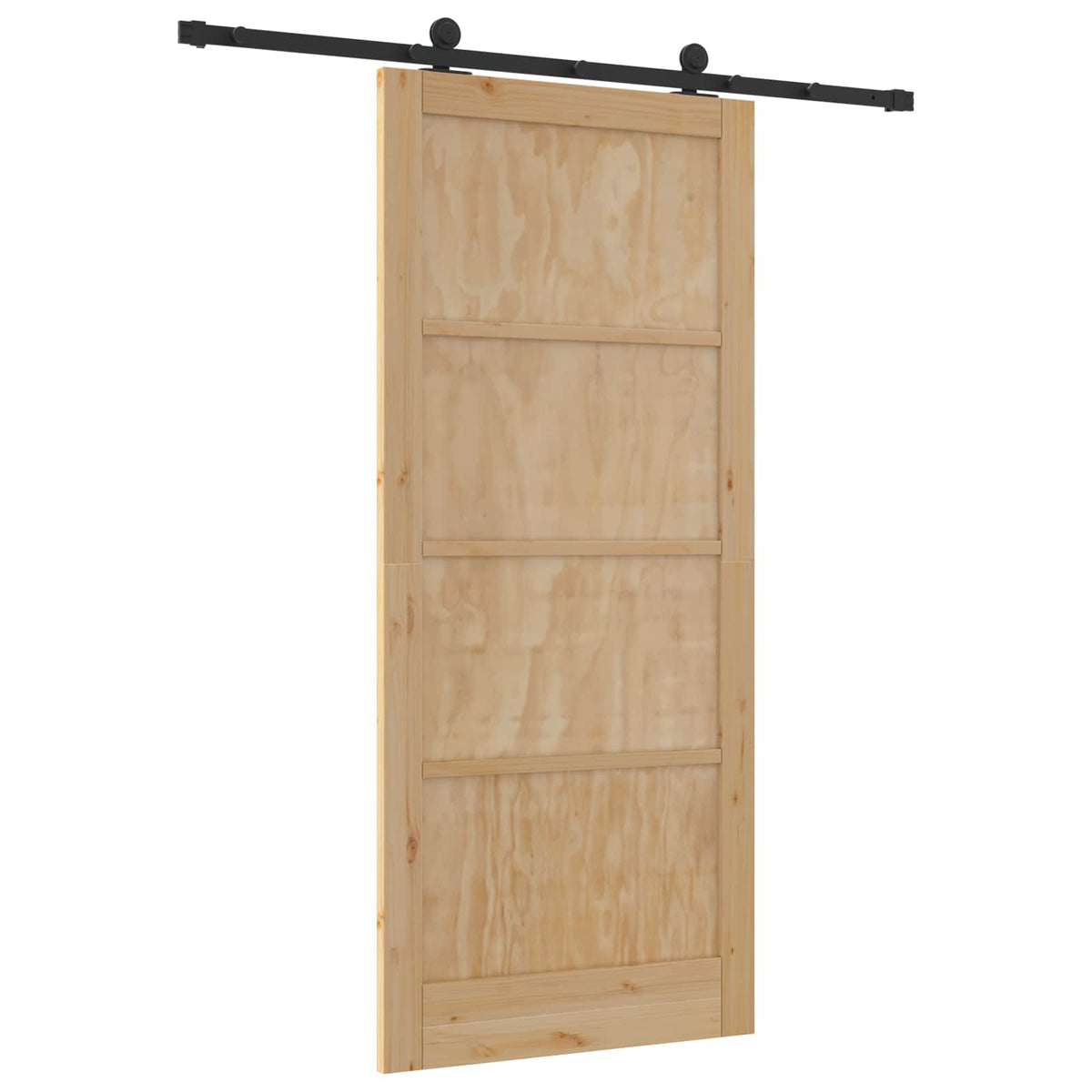 Slankios durys 93 x 211 cm Apdirbta mediena Natūrali ir juoda