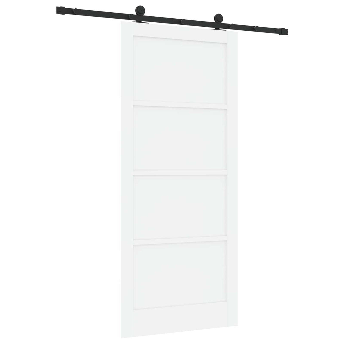 Slankios durys 93 x 211 cm Apdirbta mediena Balta ir juoda