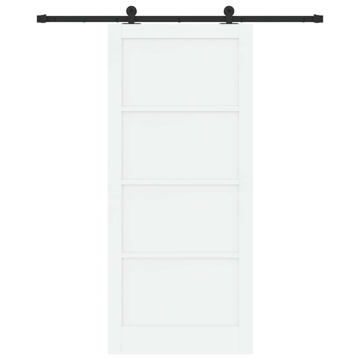Slankios durys 93 x 211 cm Apdirbta mediena Balta ir juoda