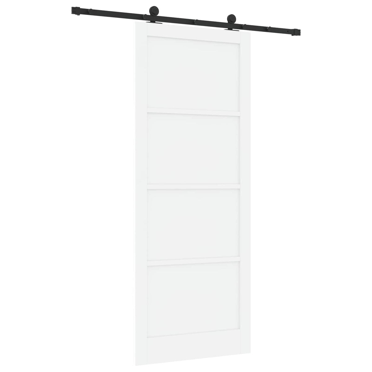 Slankios durys 93 x 232 cm Apdirbta mediena Balta ir juoda