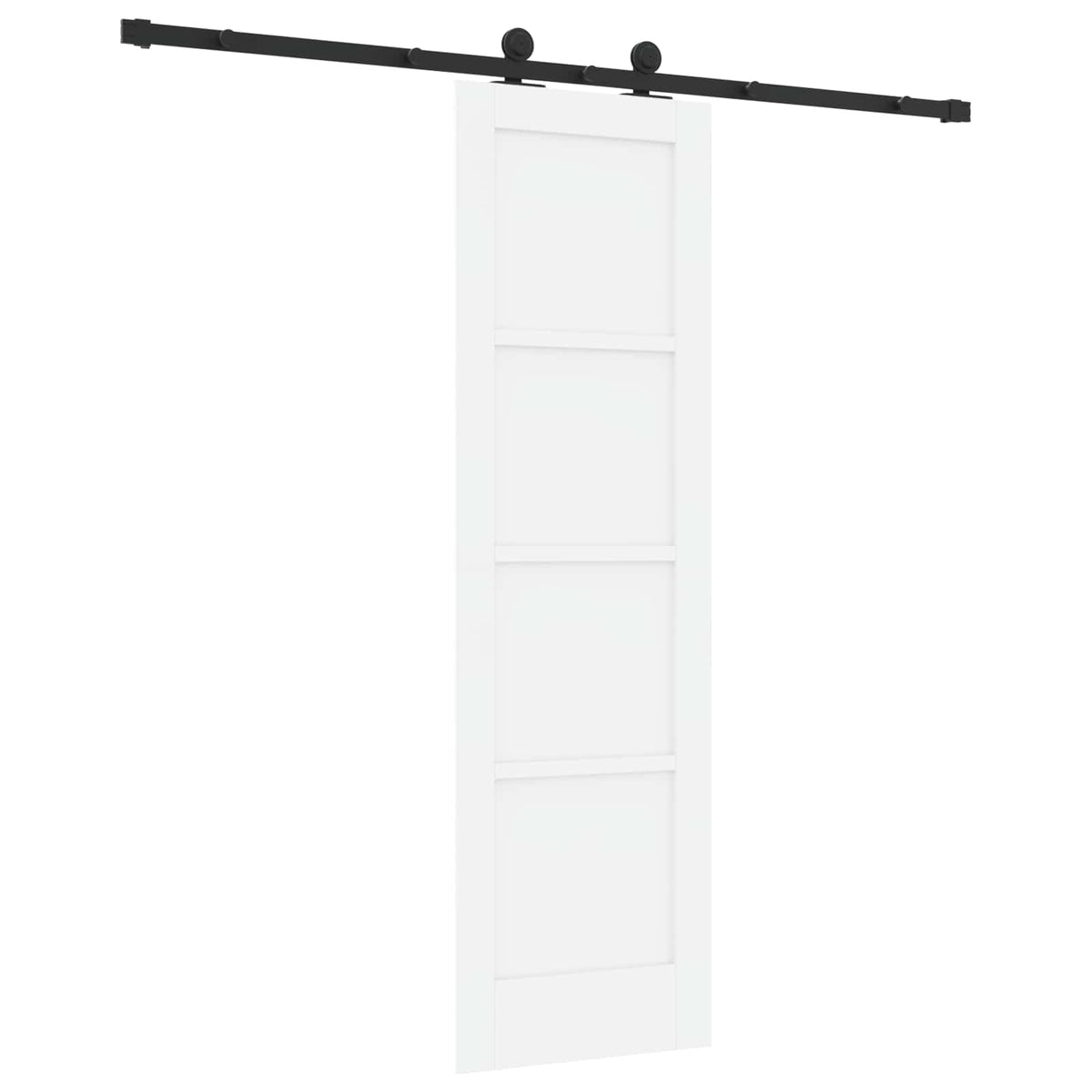 Slankios durys 61 x 198,5 cm Apdirbta mediena Balta ir juoda