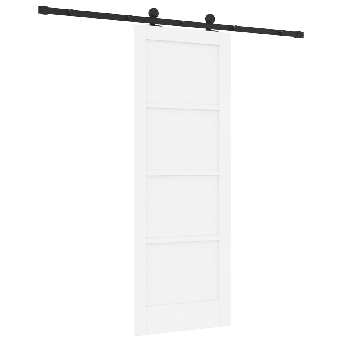 Slankios durys 73,5 x 198,5 cm Apdirbta mediena Balta ir juoda