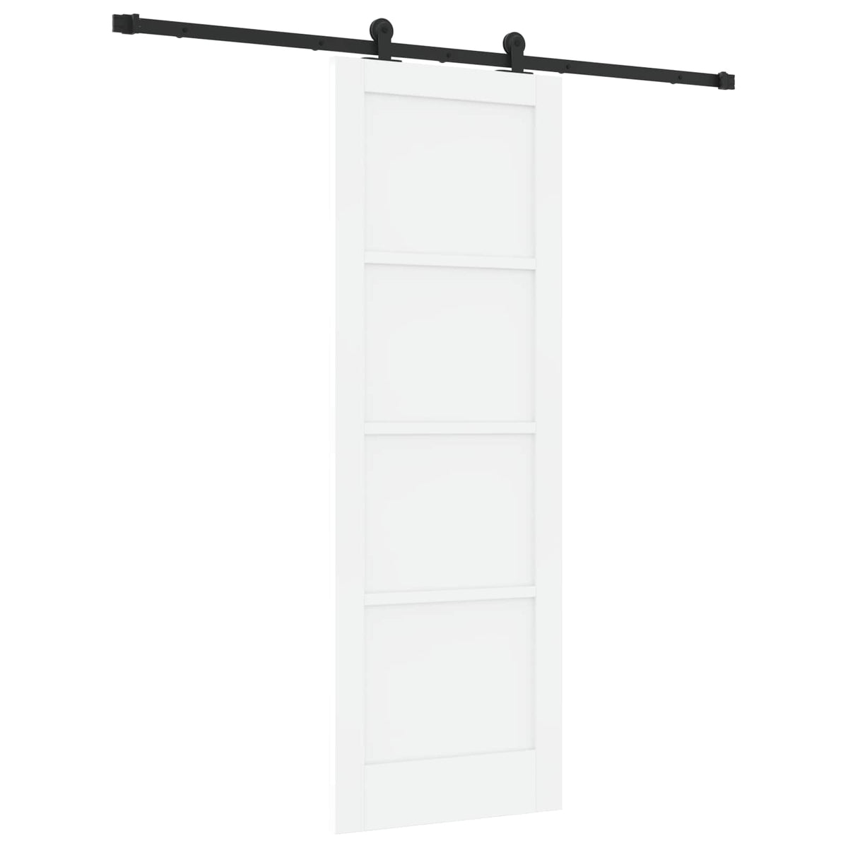 Slankios durys 73,5 x 211 cm Apdirbta mediena Balta ir juoda