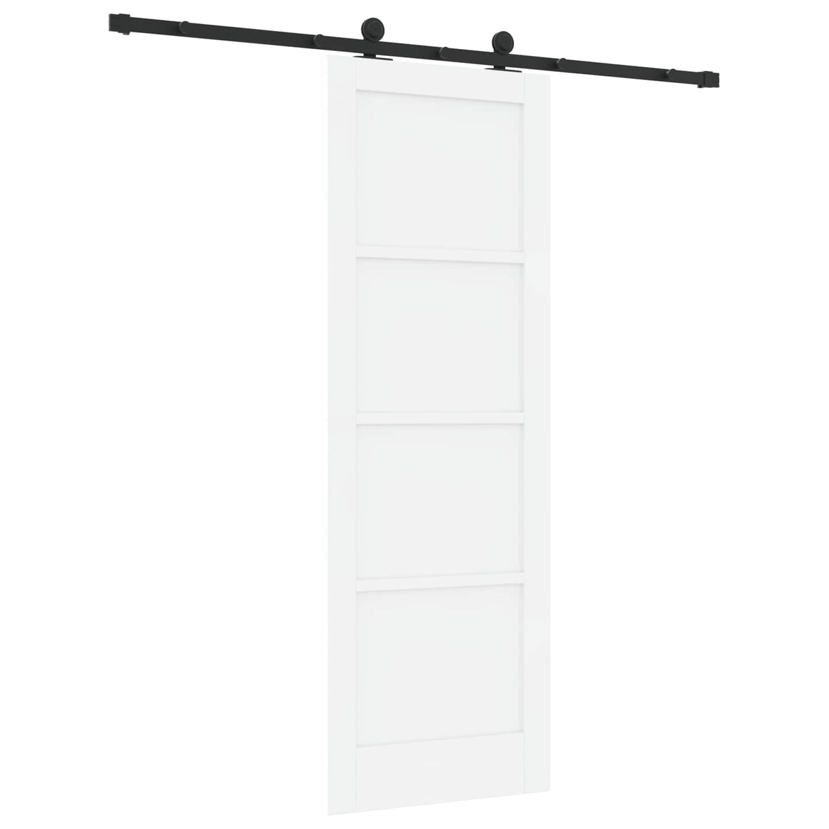 Slankios durys 73,5 x 211 cm Apdirbta mediena Balta ir juoda