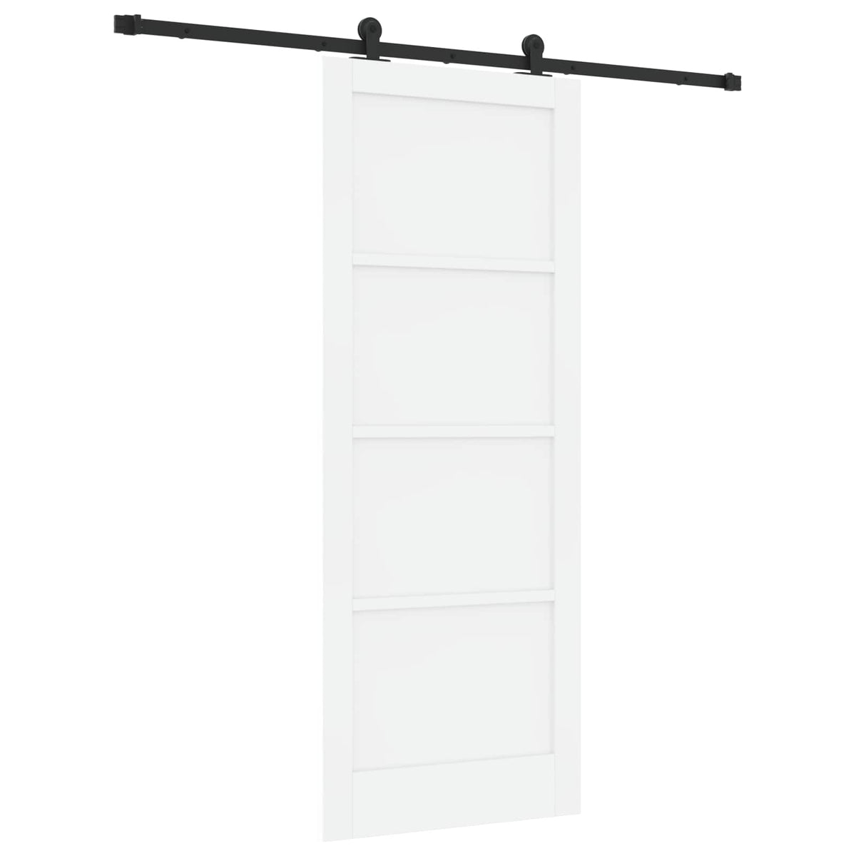 Slankios durys 83 x 211 cm Apdirbta mediena Balta ir juoda