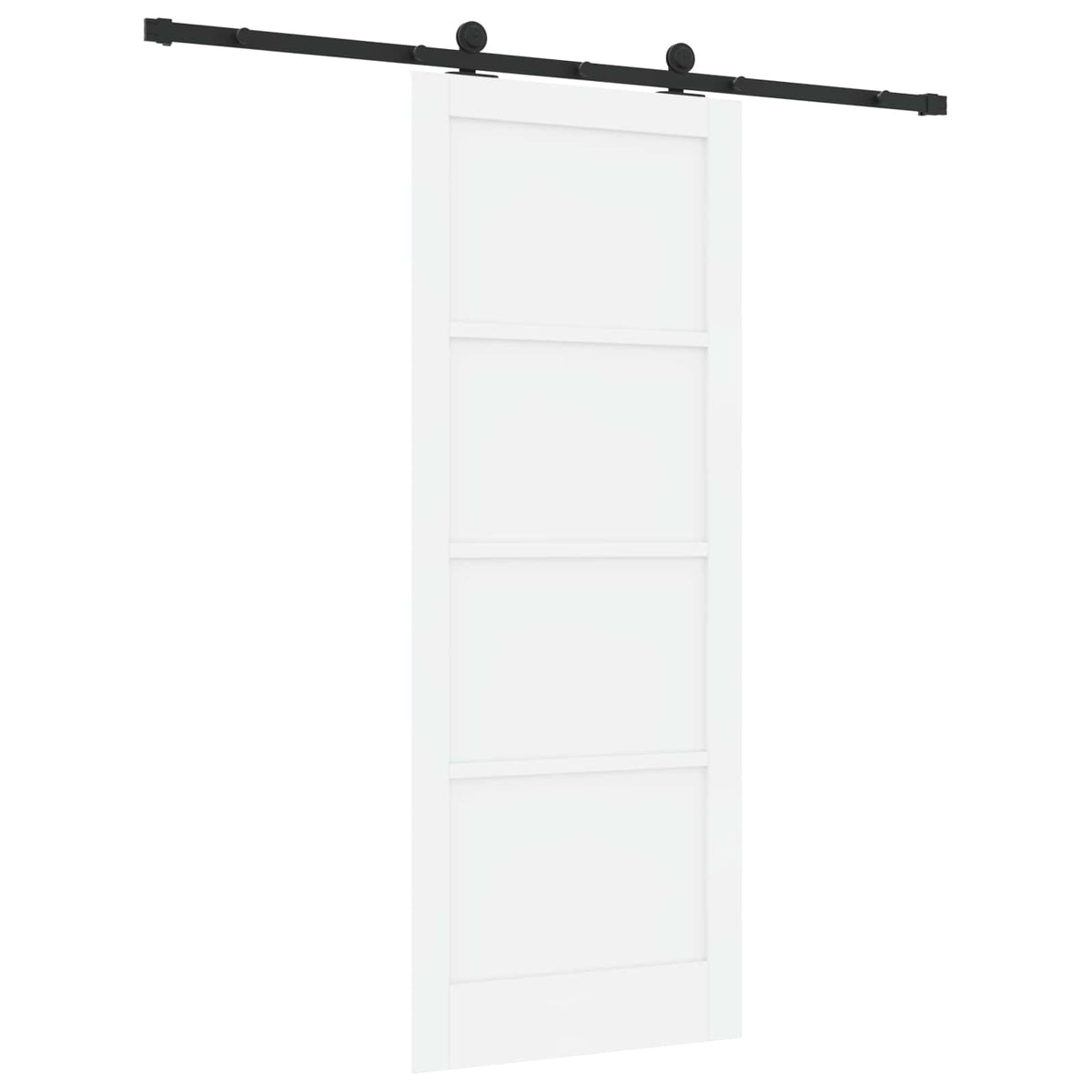 Slankios durys 83 x 211 cm Apdirbta mediena Balta ir juoda