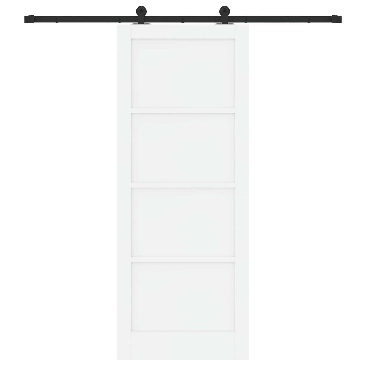 Slankios durys 83 x 211 cm Apdirbta mediena Balta ir juoda