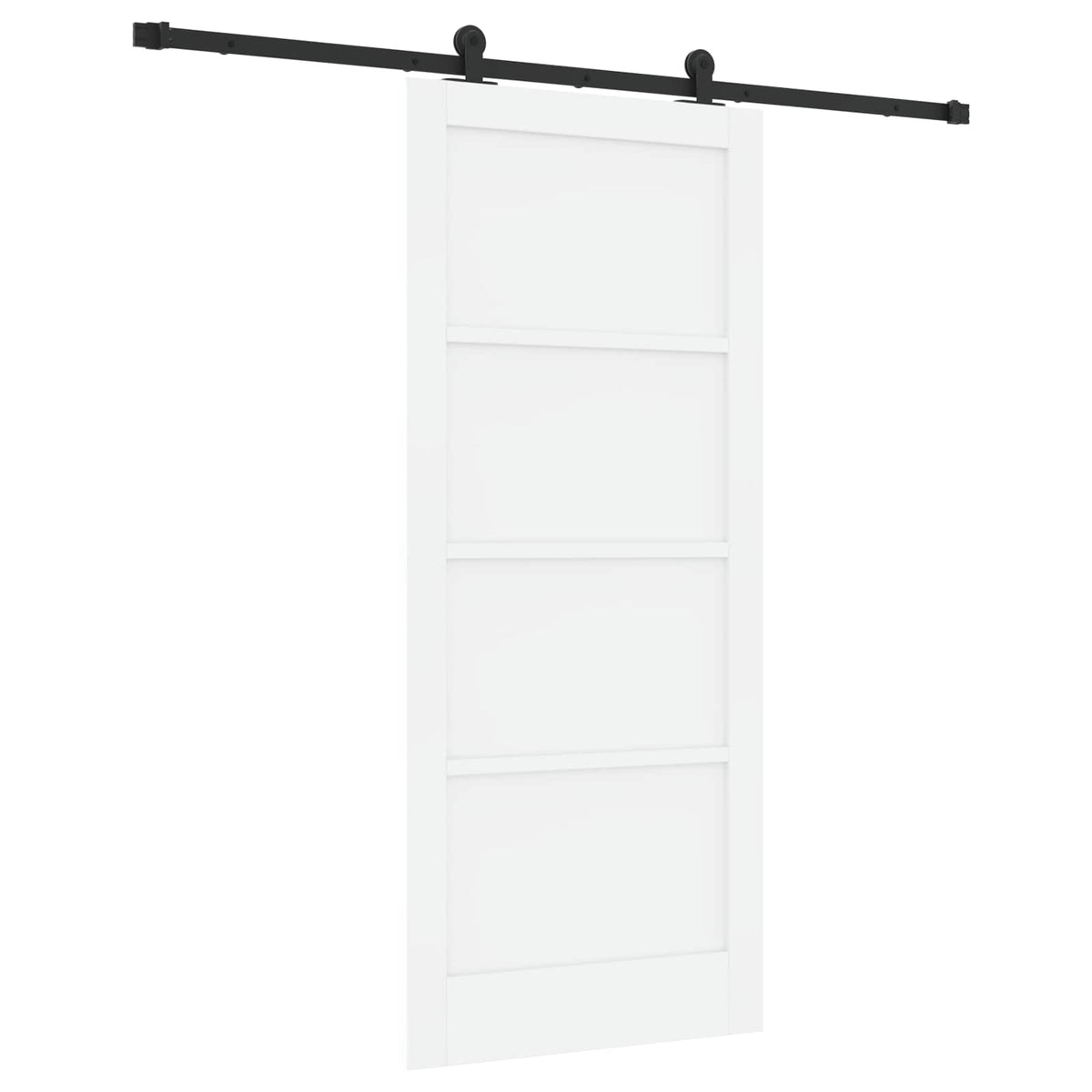 Slankios durys 86 x 198,5 cm Apdirbta mediena Balta ir juoda