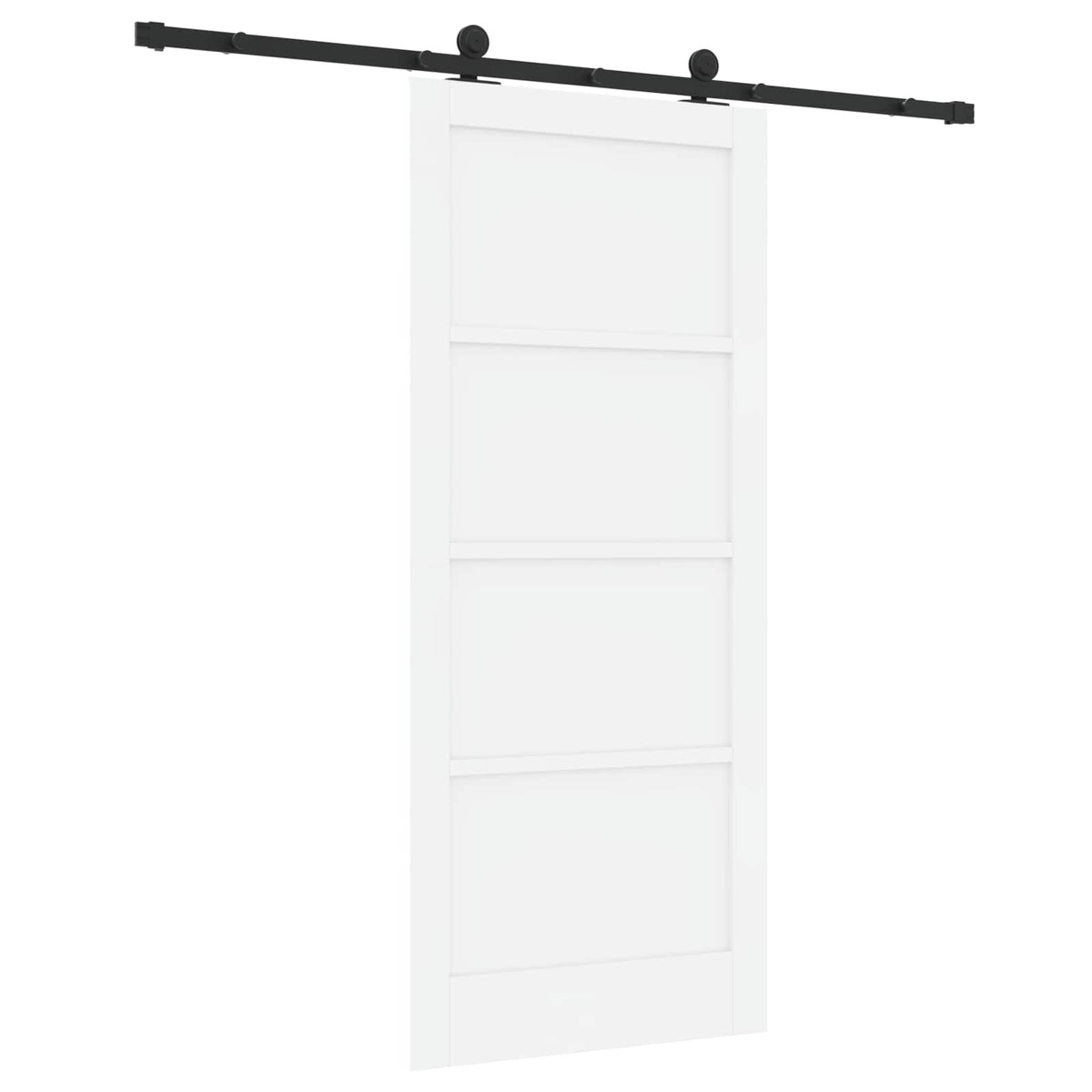 Slankios durys 86 x 198,5 cm Apdirbta mediena Balta ir juoda