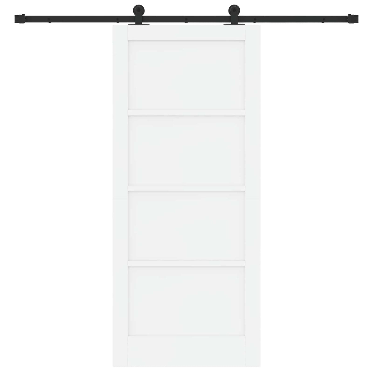 Slankios durys 86 x 198,5 cm Apdirbta mediena Balta ir juoda