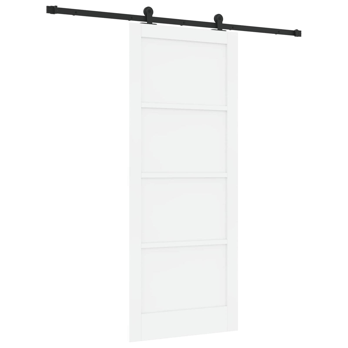 Slankios durys 86 x 211 cm Apdirbta mediena Balta ir juoda