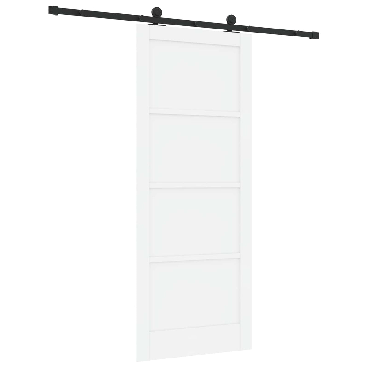 Slankios durys 86 x 211 cm Apdirbta mediena Balta ir juoda