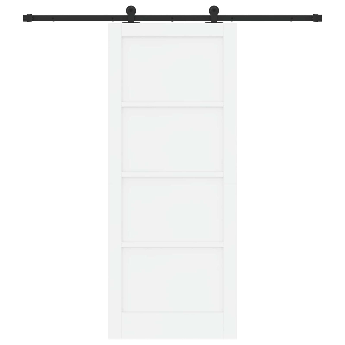 Slankios durys 86 x 211 cm Apdirbta mediena Balta ir juoda