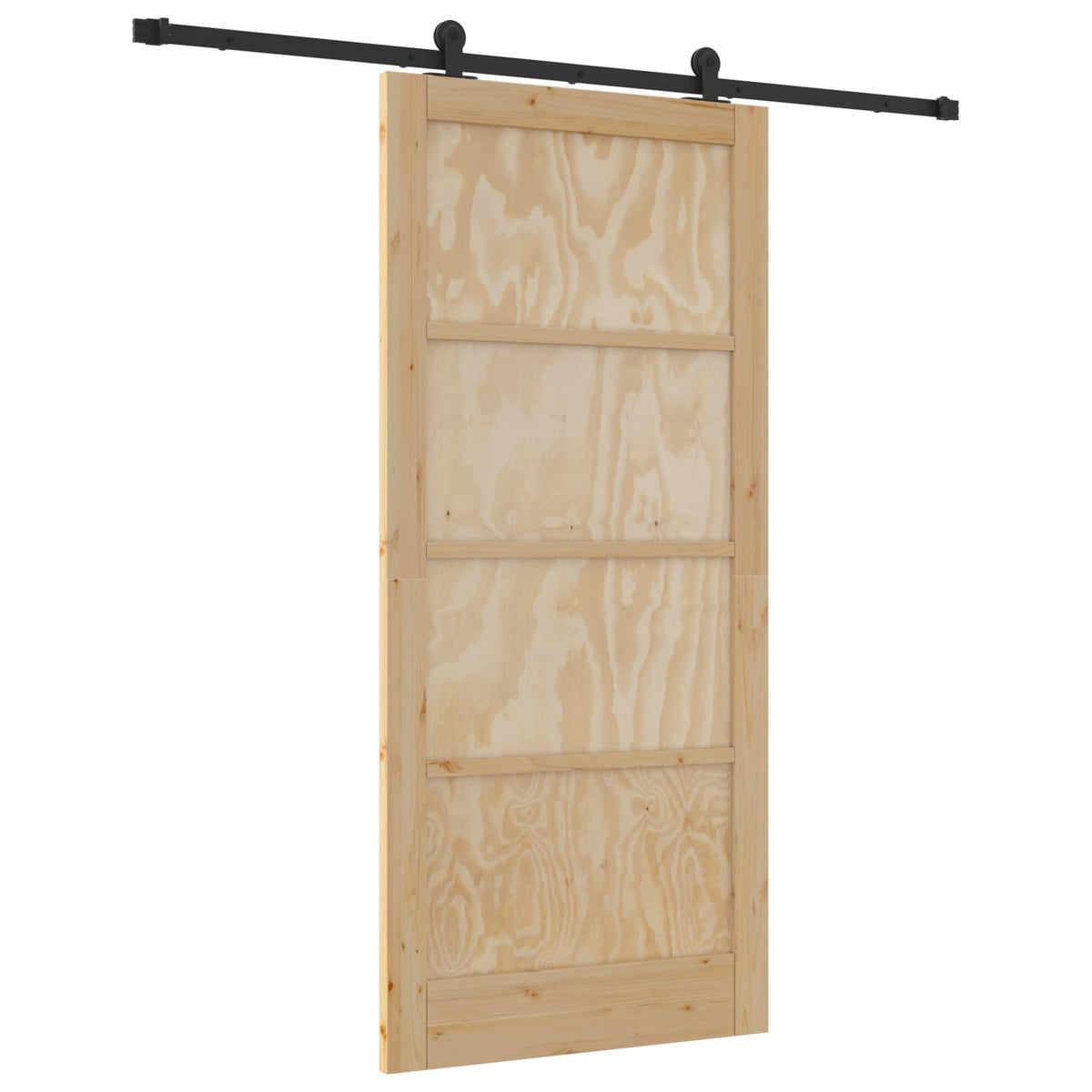 Slankios durys 93 x 202 cm Apdirbta mediena Natūrali ir juoda