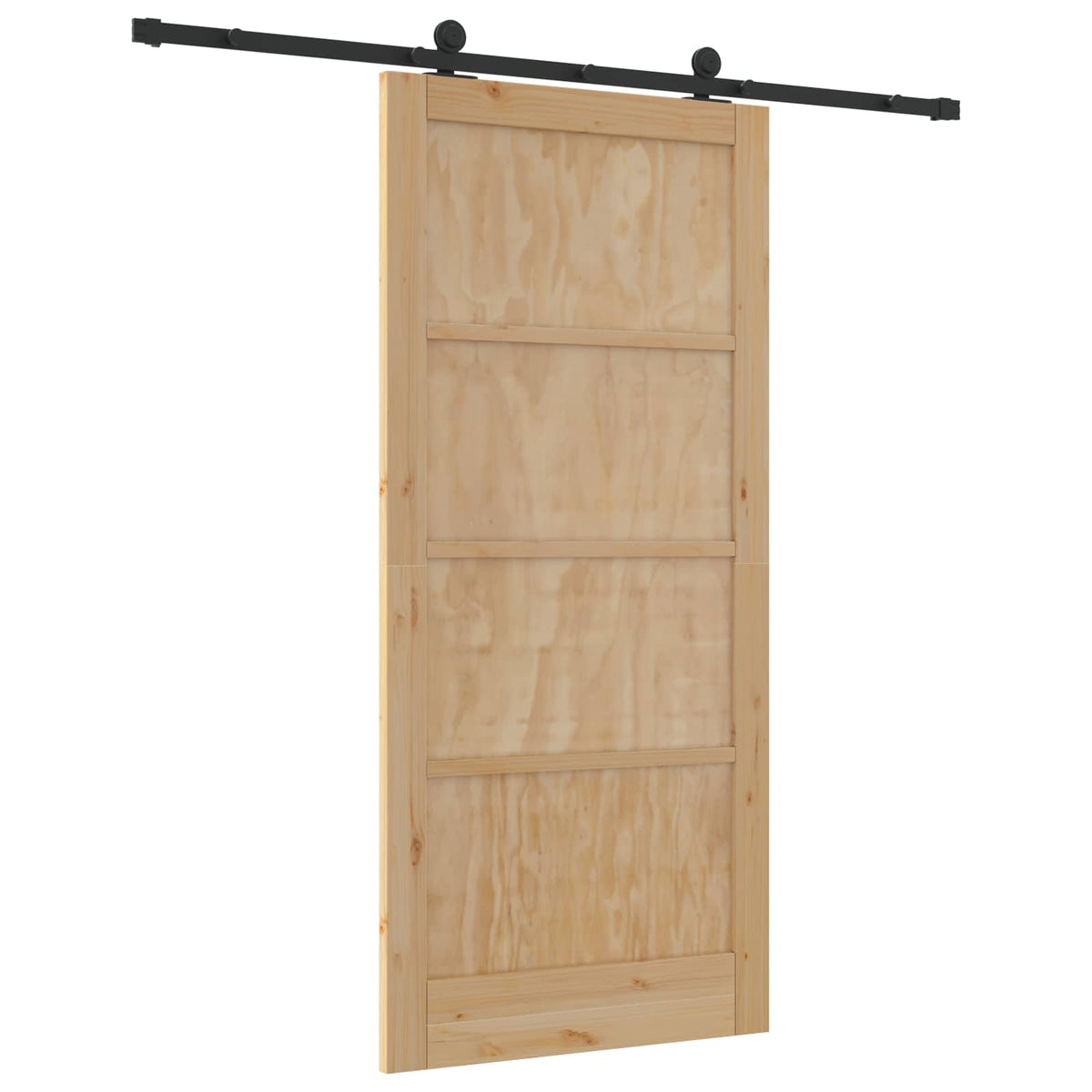 Slankios durys 93 x 202 cm Apdirbta mediena Natūrali ir juoda