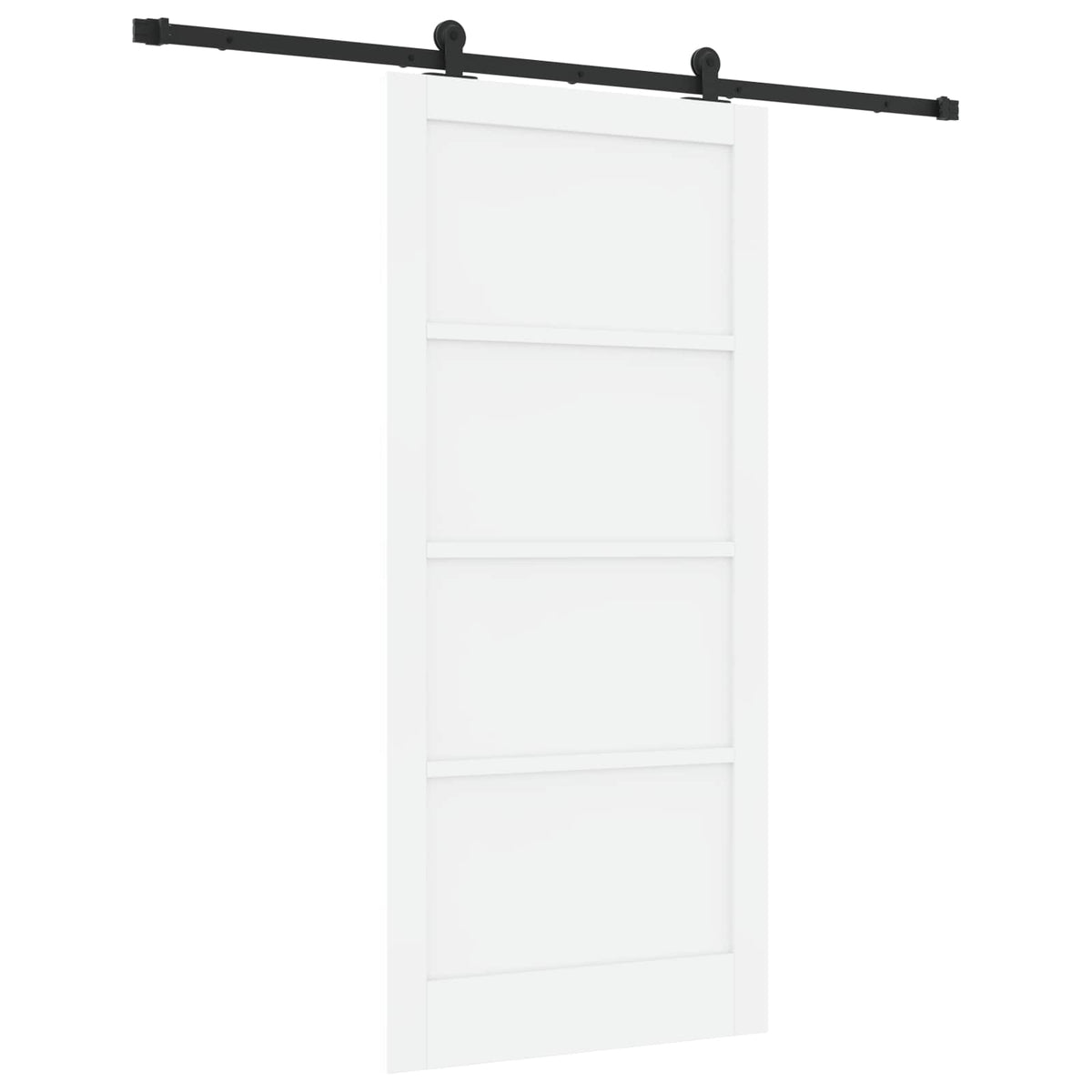 Slankios durys 93 x 202 cm Apdirbta mediena Balta ir juoda