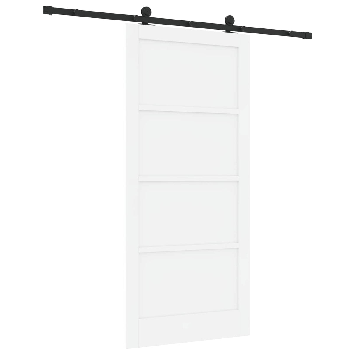 Slankios durys 93 x 202 cm Apdirbta mediena Balta ir juoda