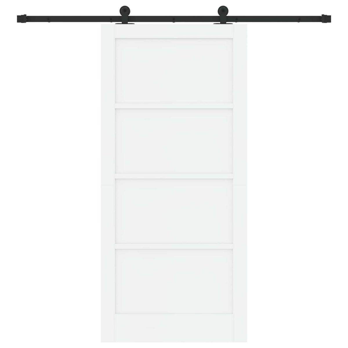 Slankios durys 93 x 202 cm Apdirbta mediena Balta ir juoda
