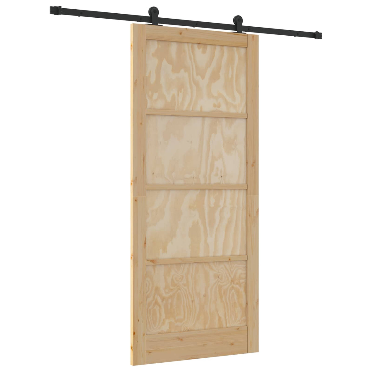 Slankios durys 93 x 211 cm Apdirbta mediena Natūrali ir juoda