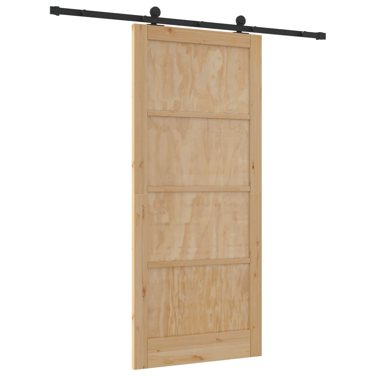 Slankios durys 93 x 211 cm Apdirbta mediena Natūrali ir juoda