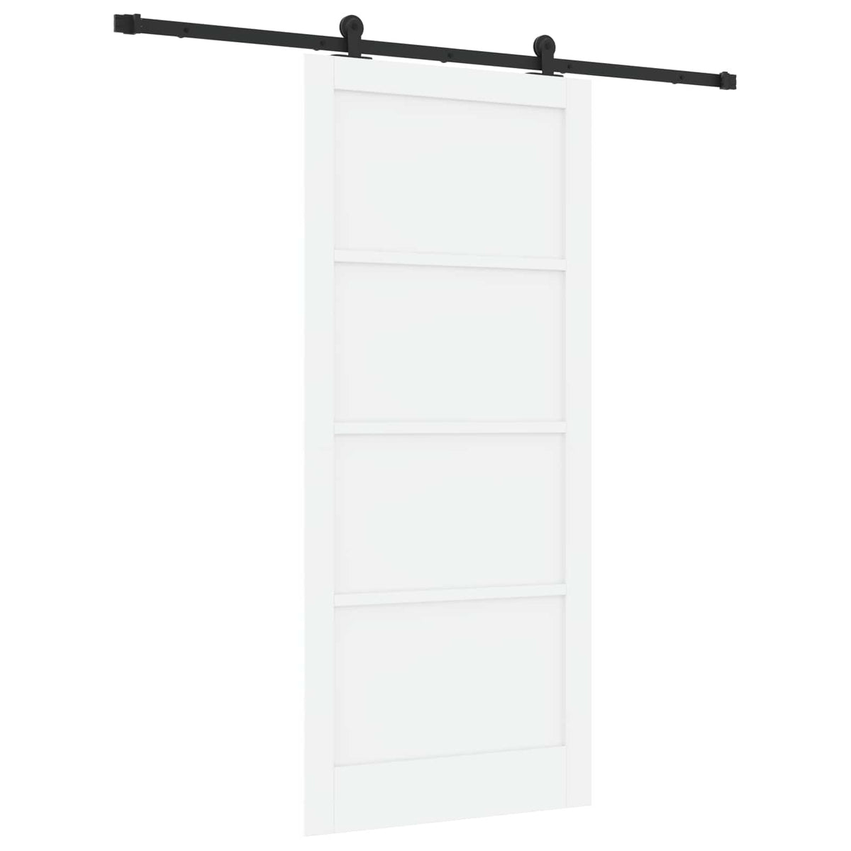 Slankios durys 93 x 211 cm Apdirbta mediena Balta ir juoda