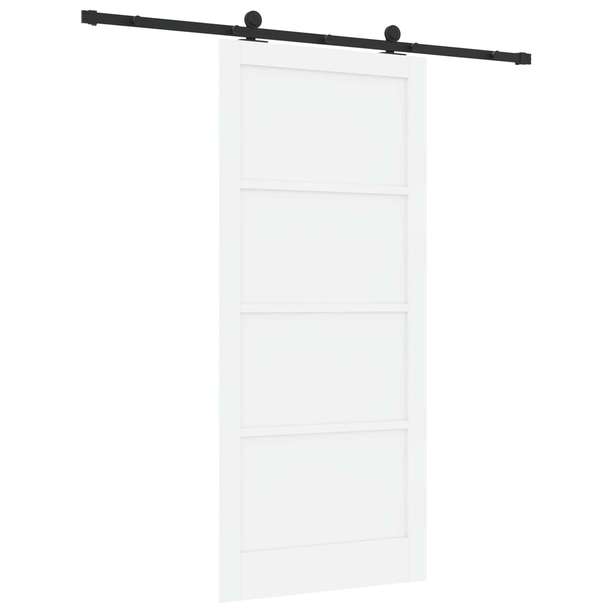 Slankios durys 93 x 211 cm Apdirbta mediena Balta ir juoda