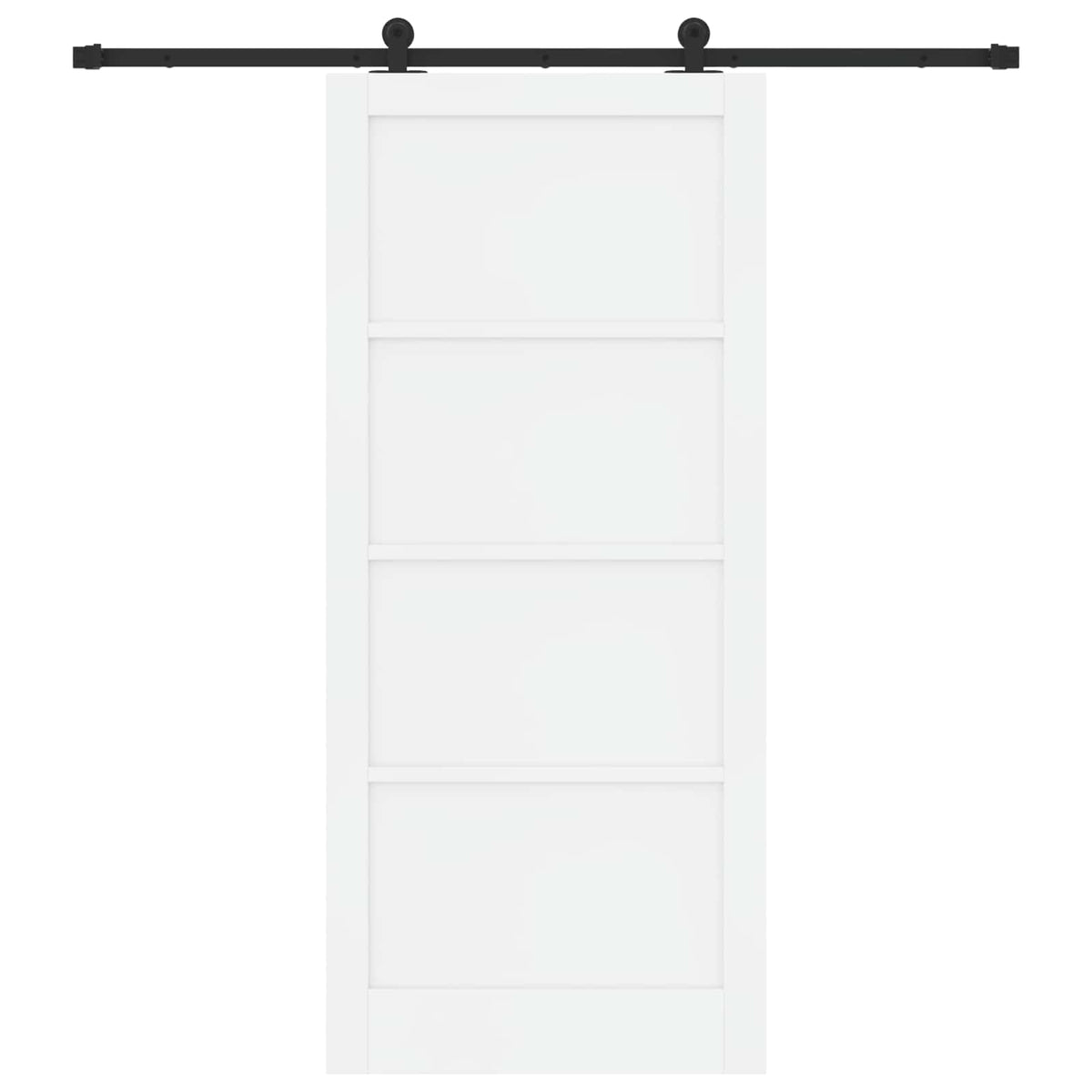 Slankios durys 93 x 211 cm Apdirbta mediena Balta ir juoda