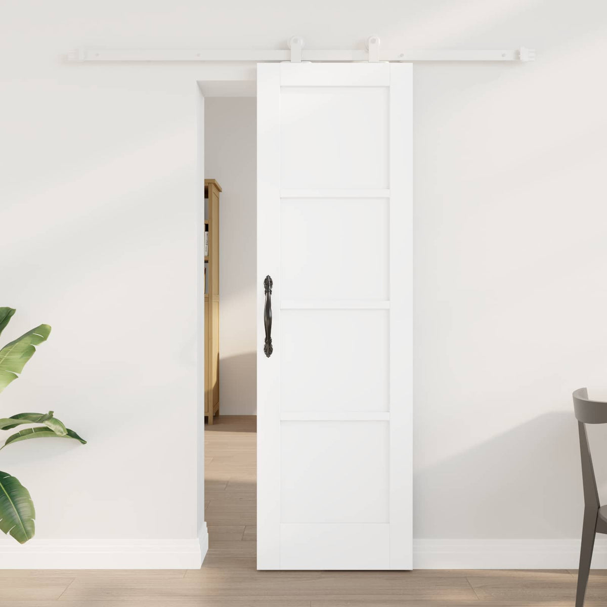 Slankios durys 61 x 198,5 cm Apdirbta mediena Balta