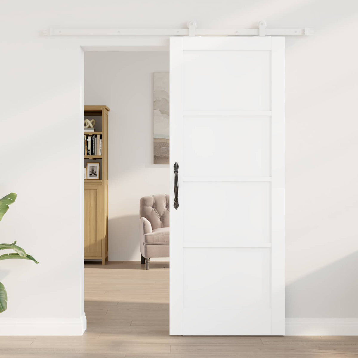 Slankios durys 78 x 202 cm Apdirbta mediena Balta