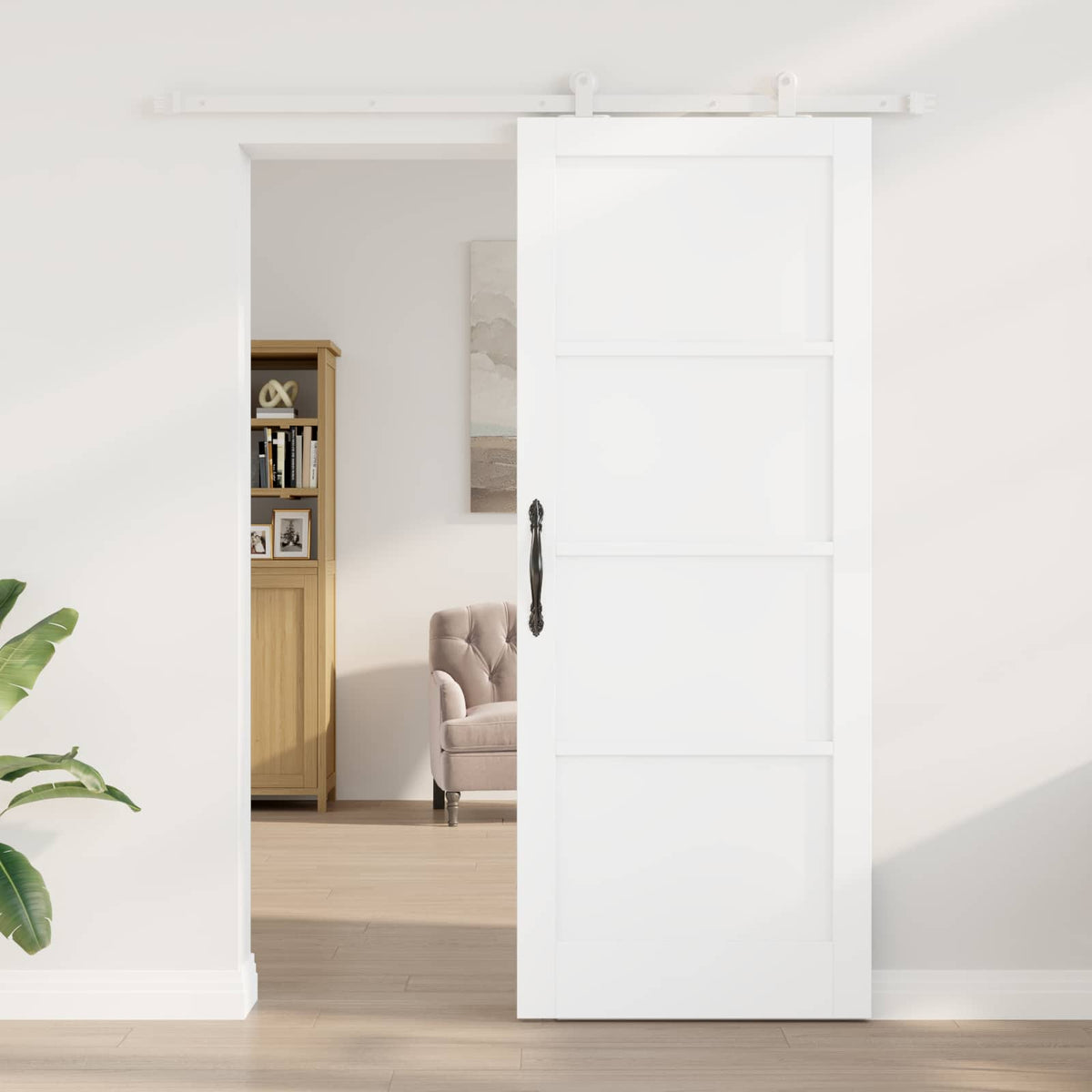 Slankios durys 83 x 211 cm Apdirbta mediena Balta