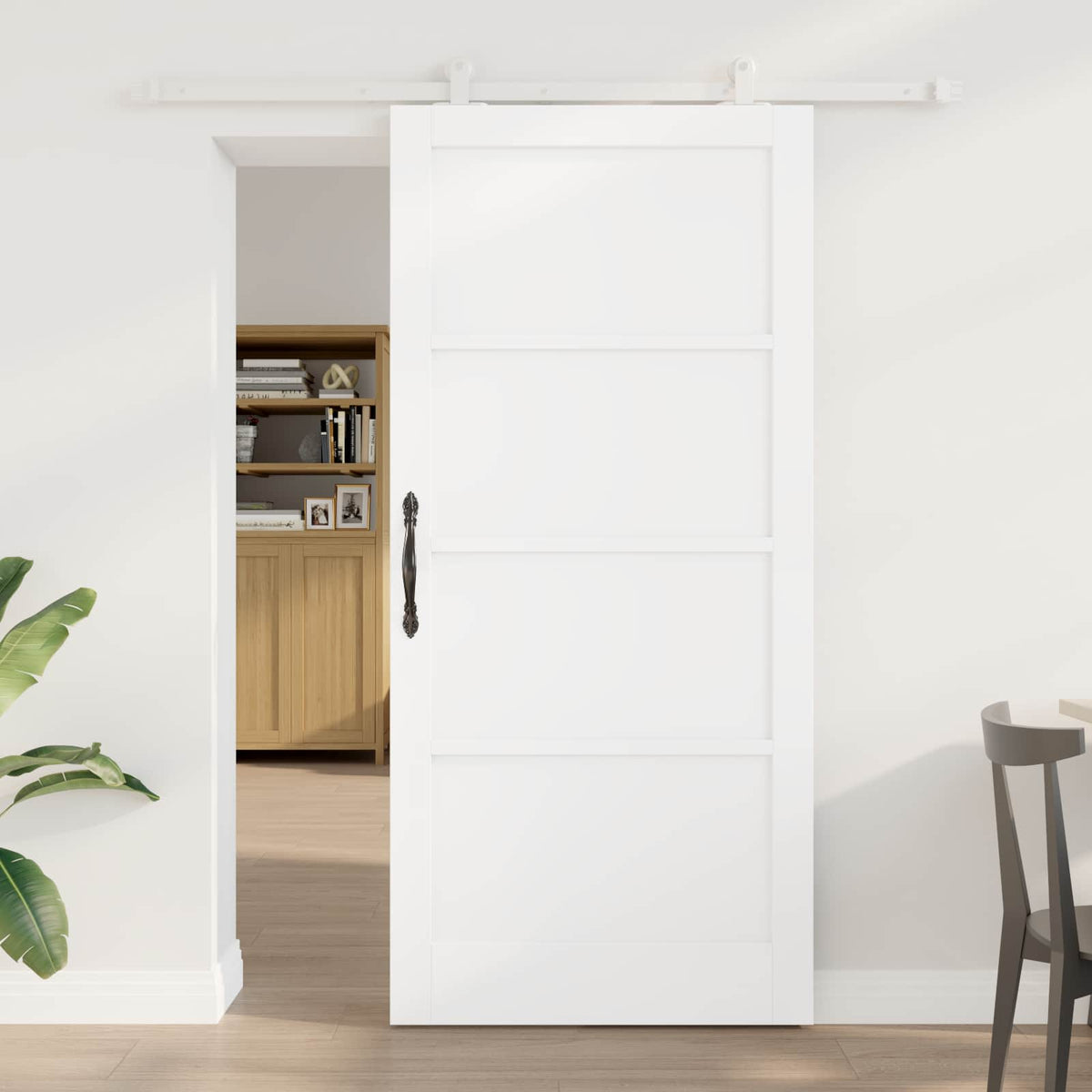 Slankios durys 93 x 202 cm Apdirbta mediena Balta