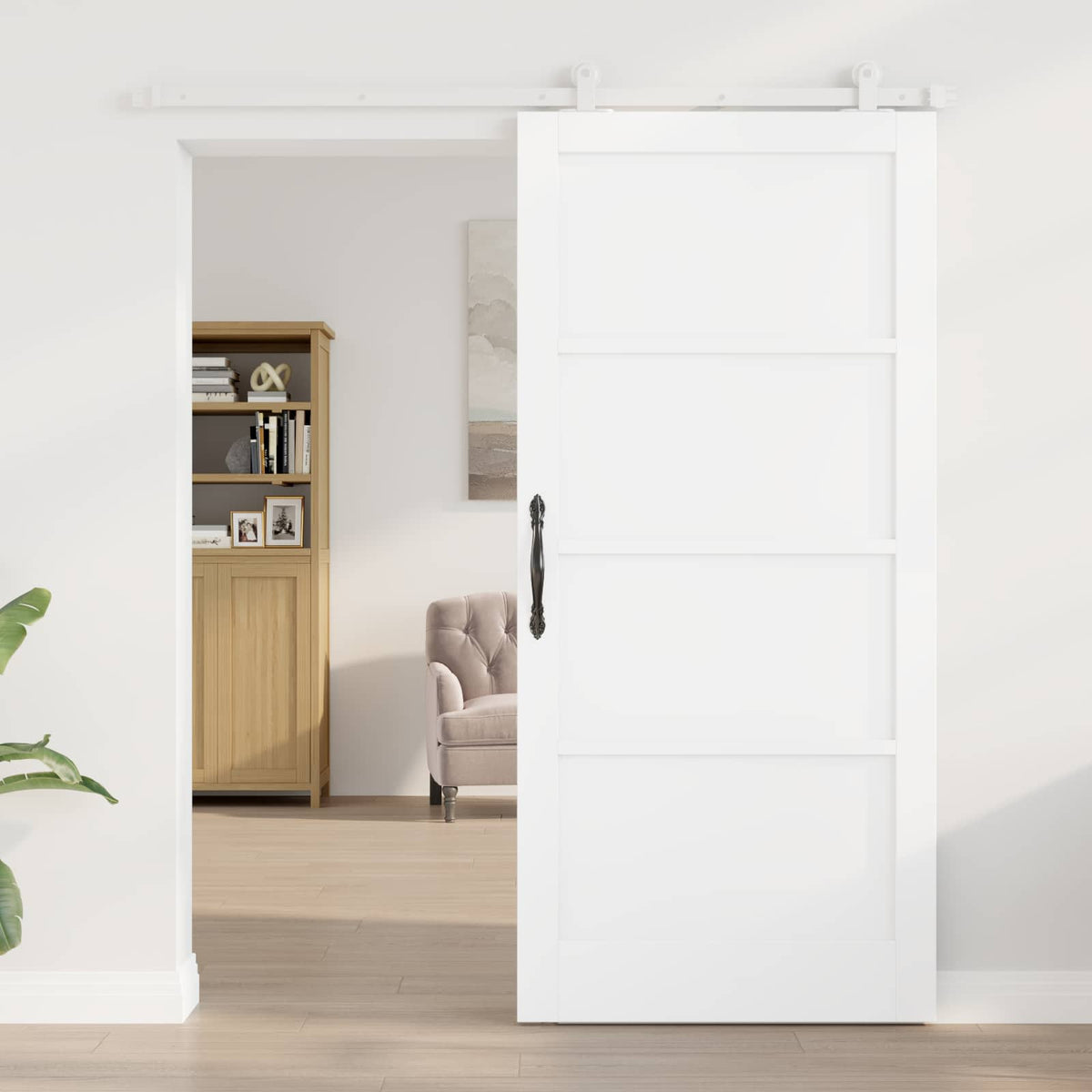 Slankios durys 93 x 202 cm Apdirbta mediena Balta
