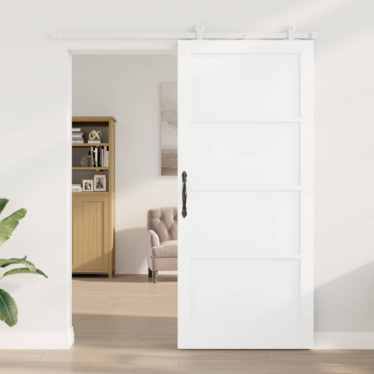 Slankios durys 93 x 211 cm Apdirbta mediena Balta