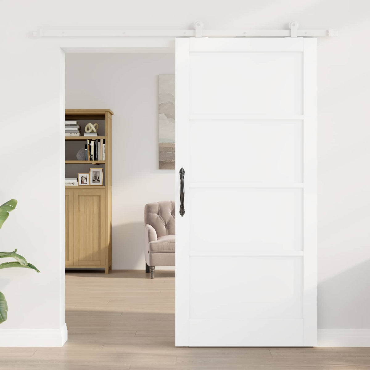 Slankios durys 93 x 202 cm Apdirbta mediena Balta