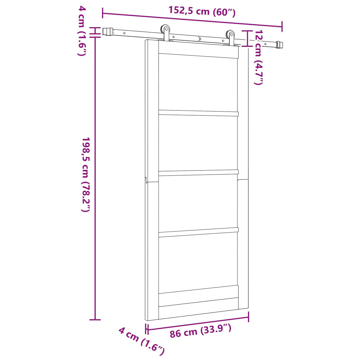 Slankios durys ORKDAL 86 x 198,5 cm Apdirbta mediena
